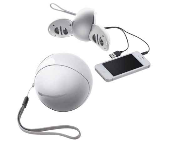Портативные аудио колонки для смартфона,белые,D=7,8см,пластик, Цвет: белый