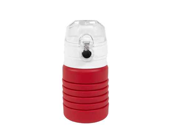 Бутылка для воды складная с карабином SPRING, красная, 550/250 мл,  силикон, Цвет: красный