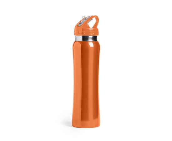 Бутылка для воды SMALY с трубочкой, оранжевый, 800 мл, нержавеющая сталь, Цвет: оранжевый