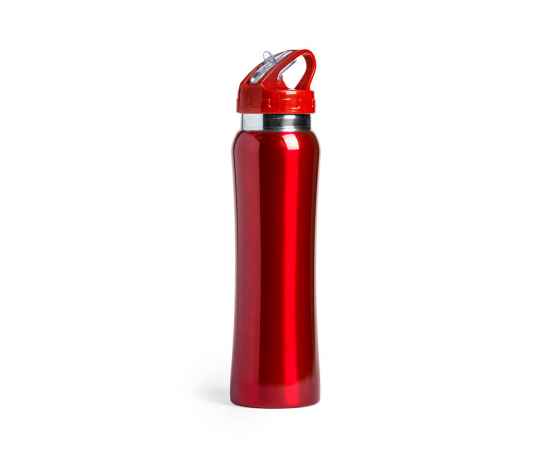 Бутылка для воды SMALY с трубочкой, красный, 800 мл, нержавеющая сталь, Цвет: красный