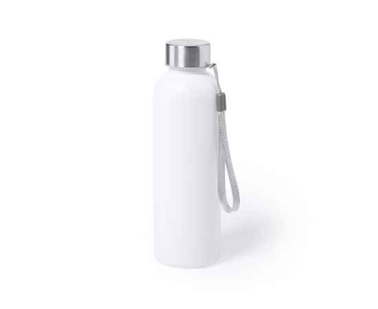 Бутылка для воды GLITER с ланъярдом, антибактериальный пластик, 600 мл, 21,2х6,5 см, Цвет: белый