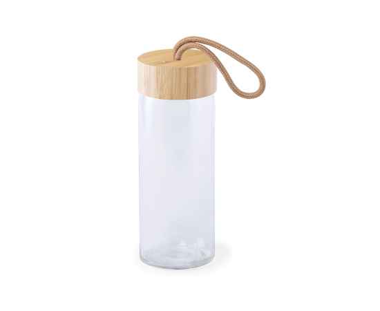 Бутылка для воды BURDIS, 420 мл, стекло/бамбук, Цвет: бежевый
