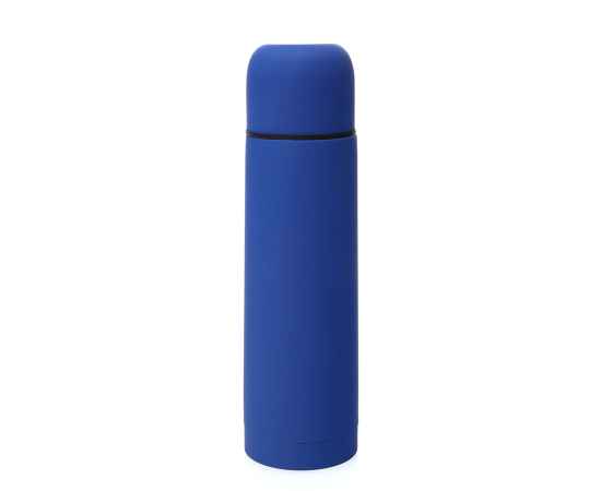 Термос вакуумный 'Flask',сталь с покрытием софт тач, синий, 500 мл., Цвет: синий