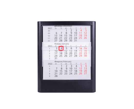 Календарь настольный на 2 года, черный, 13 х16 см, пластик, тампопечать, шелкография, Цвет: Чёрный