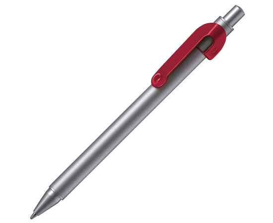 SNAKE, ручка шариковая, красный, серебристый корпус, металл, Цвет: красный, серебристый