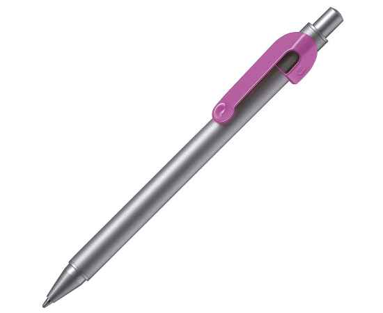 SNAKE, ручка шариковая, розовый, серебристый корпус, металл, Цвет: розовый, серебристый