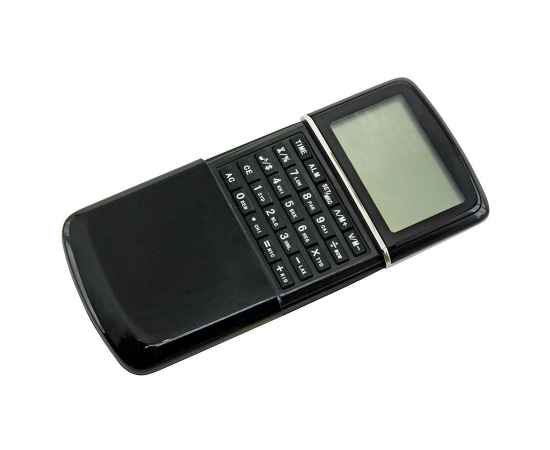 Калькулятор с календарем, черный, 6,2х10х1,5 см, пластик, тампопечать, Цвет: Чёрный