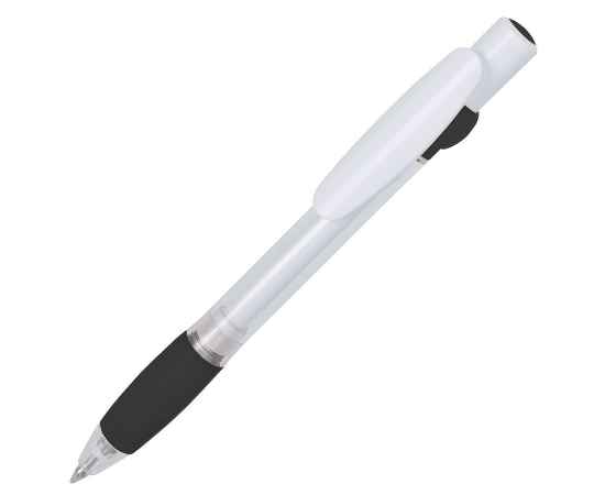 ALLEGRA SWING, ручка шариковая, черный/белый, прозрачный корпус, белый барабанчик, пластик, Цвет: черный, белый