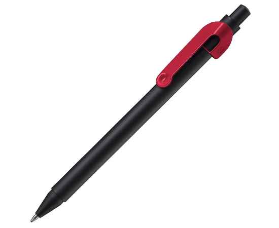 SNAKE, ручка шариковая, красный, черный корпус, металл, Цвет: красный, черный