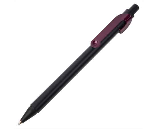 SNAKE, ручка шариковая, бордовый, черный корпус, металл, Цвет: бордовый, черный
