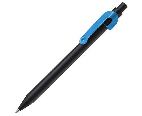 SNAKE, ручка шариковая, голубой, черный корпус, металл, Цвет: голубой, черный