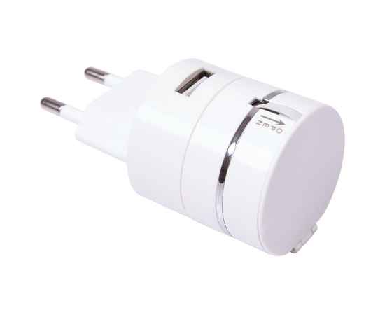 Сетевое зарядное устройство c USB выходом и универсальным кабелем 3-в-1, Цвет: белый
