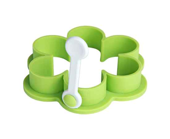 Формочка для приготовления яичницы  'Цветок', 2см, зеленый, силикон, пластик, Цвет: зеленый