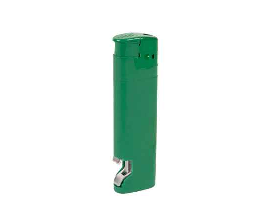Зажигалка пьезо ISKRA с открывалкой, зеленая, 8,2х2,5х1,2 см, пластик/тампопечать, Цвет: зеленый