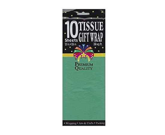 Упаковочная бумага 'Тишью', зеленый, 10 листов в упаковке, размер листа 50*66 см, Цвет: зеленый