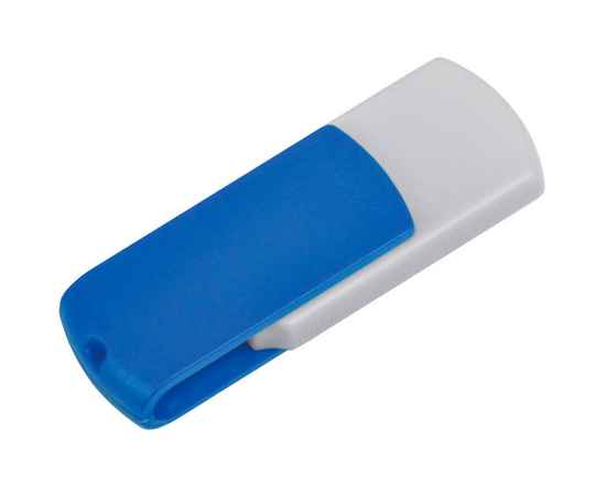 USB flash-карта 'Easy' (8Гб),белая с синим, 5,7х1,9х1см,пластик, Цвет: белый, синий