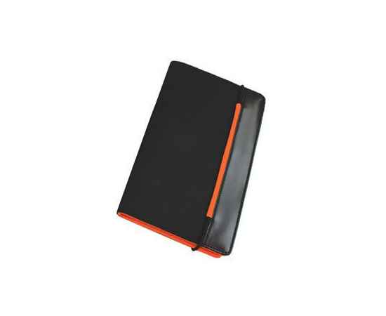 Визитница 'New Style' на резинке  (60 визиток) черный с оранжевым, 19,8х12х2 см, нейлон,, Цвет: оранжевый, черный