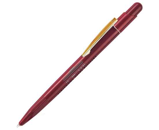 MIR, ручка шариковая с золотистым клипом, бордо, пластик/металл, Цвет: бордовый, золотистый