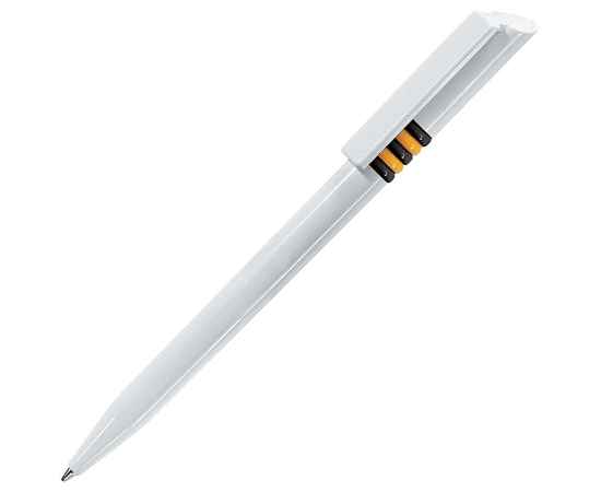 GRIFFE, ручка шариковая, белый, черные и желтые колечки, пластик, Цвет: белый