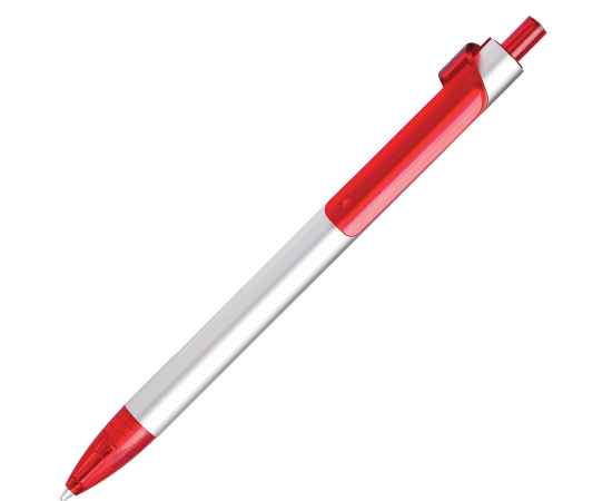 PIANO, ручка шариковая, серебристый/красный, металл/пластик, Цвет: серебристый, красный