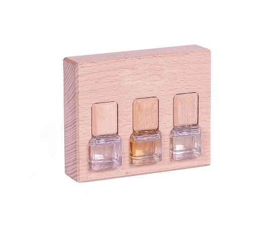 Набор парфюма для автомобиля и интерьера (3шт) ,11,5х9,3х2,7 см, дерево , стекло, Цвет: разные цвета