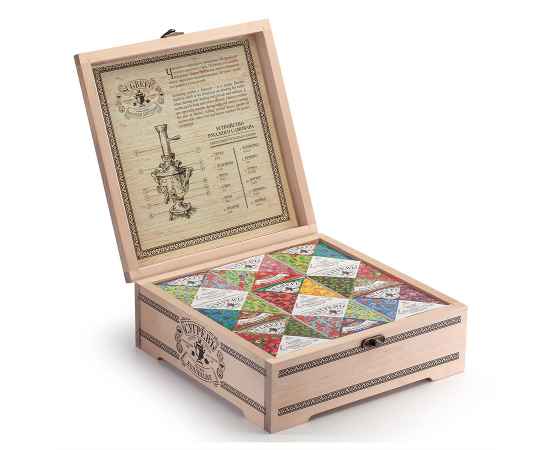 Подарочный набор с логотипом Сугревъ в деревянной коробке, коллекция из 9 чаёв, Цвет: разные цвета