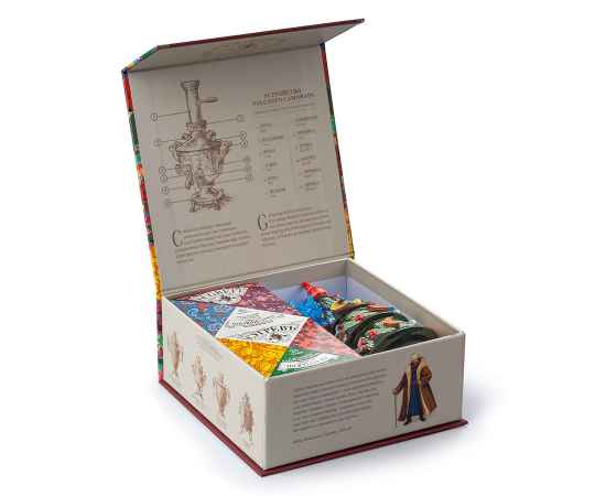 Набор подарочный  'Сугревъ. Россия' из 2-х коробочек с листовым чаем и ёлкой-матрешкой, Цвет: разные цвета, Размер: 15 x 15 x 6,5 см