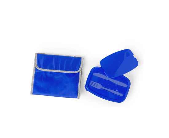 Набор термосумка и ланч-бокс PARLIK, синий, 26 x 22 x 18 см, полиэстер 210D, Цвет: синий, Размер: 26 x 22 x 18 см