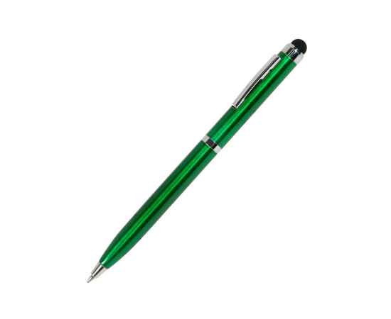 CLICKER TOUCH, ручка шариковая со стилусом для сенсорных экранов, зеленый/хром, металл, Цвет: зеленый, серебристый