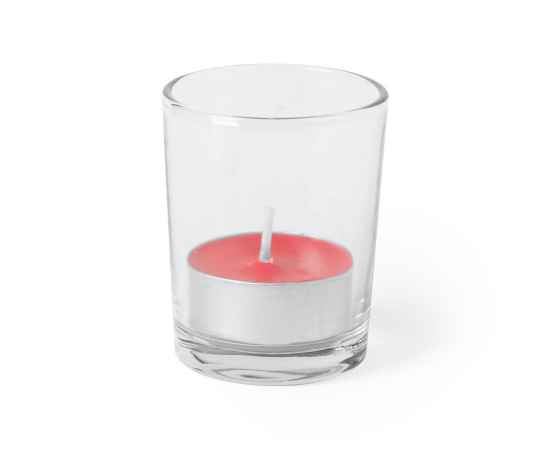 Свеча PERSY ароматизированная (клубника), 6,3х5см,воск, стекло, Цвет: красный