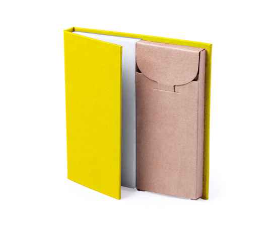 Набор LUMAR: листы для записи (60шт) и цветные карандаши (6шт), желтый, картон, дерево, Цвет: желтый