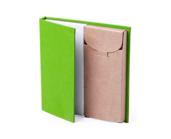Набор LUMAR: листы для записи (60шт) и цветные карандаши (6шт), зеленый, картон, дерево, Цвет: зеленый