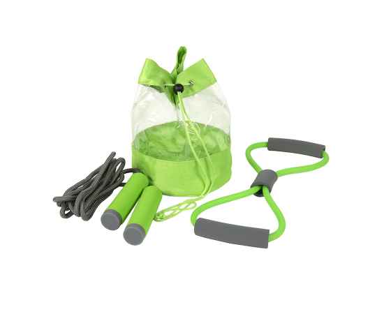 Набор SPORT UP, эспандер, скакалка, сумка, зеленый, полиуретан, Цвет: зеленое яблоко