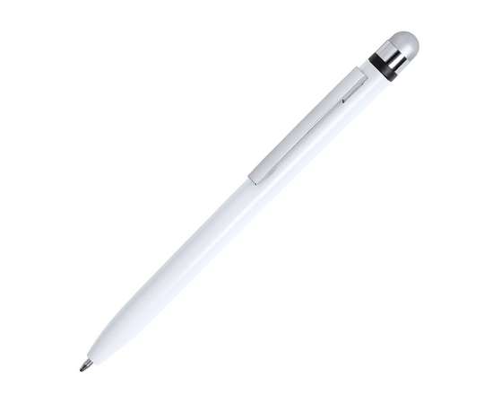 Шариковая ручка со стилусом VERNE, белый,  антибактериальный пластик, Цвет: белый