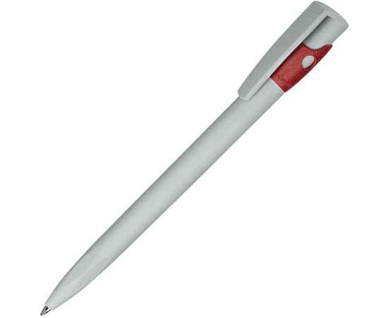 KIKI ECOLINE, ручка шариковая, серый/красный, экопластик, Цвет: серый, красный