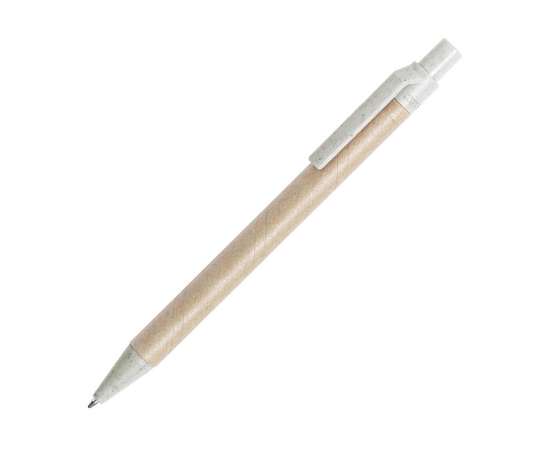 Ручка шариковая DESOK, бежевый, переработанный картон, пшеничная солома, ABS пластик, 13,7 см, Цвет: бежевый