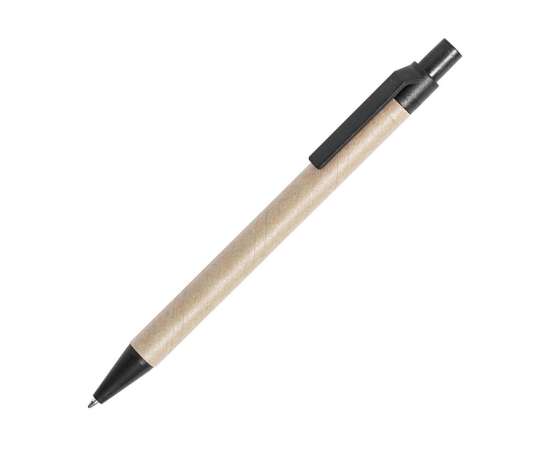 Ручка шариковая DESOK, черный, переработанный картон, пшеничная солома, ABS пластик, 13,7 см, Цвет: Чёрный