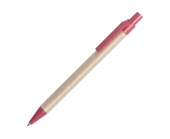 Ручка шариковая DESOK, красный, переработанный картон, пшеничная солома, ABS пластик, 13,7 см, Цвет: красный