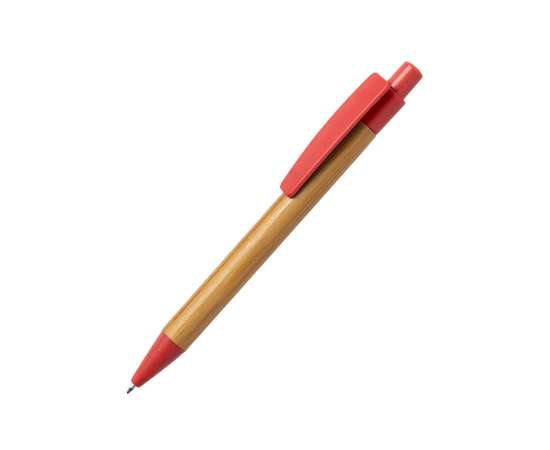 SYDOR, ручка шариковая, красный, бамбук, пластик с пшеничной соломой, Цвет: красный