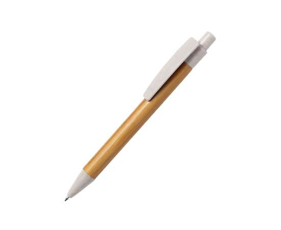 SYDOR, ручка шариковая, натуральный, бамбук, пластик с пшеничной соломой, Цвет: натуральный