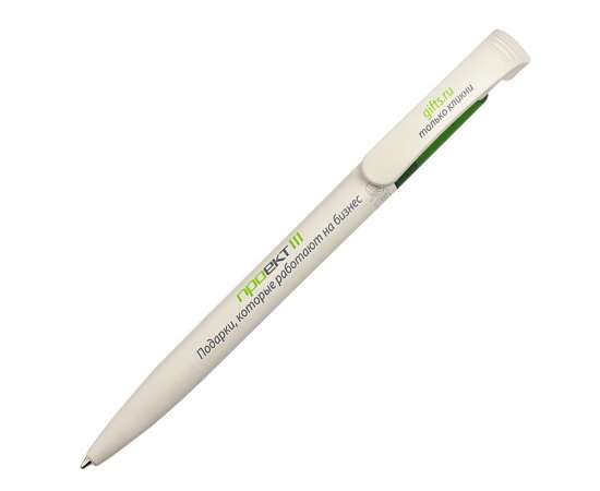 Ручка шариковая Bio-Pen, белая с зеленым, Цвет: зеленый, Размер: 14, изображение 5