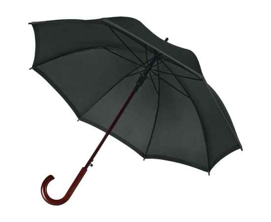 Зонт-трость светоотражающий Reflect, черный, Цвет: черный
