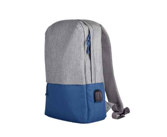 Рюкзак 'Beam', серый/ярко-синий, 44х30х10 см, ткань верха: 100% полиамид, подкладка: 100% полиэстер, Цвет: серый, синий, Размер: 40*30*10 см