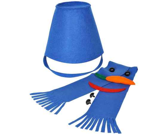Набор для лепки снеговика   'Улыбка', синий, фетр/флис/пластик, Цвет: синий