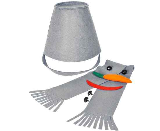 Набор для лепки снеговика   'Улыбка', серый, фетр/флис/пластик, Цвет: серый