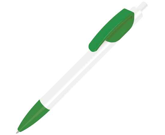 TRIS, ручка шариковая, белый корпус/ярко-зеленый, пластик, Цвет: белый, ярко-зеленый