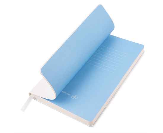 Бизнес-блокнот FUNKY SNOW, 130*210 мм, белый с голубым форзацем, мягкая обложка, блок в точку, Цвет: белый, голубой