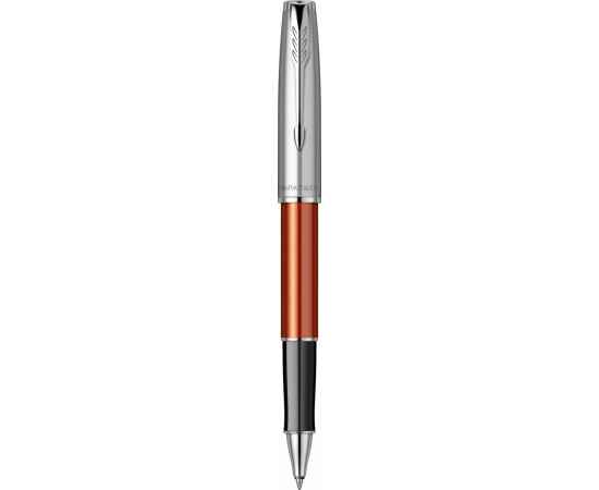 Ручка-роллер Parker Sonnet Essentials Orange SB Steel CT, цвет чернил black,перо: F, в подарочной упаковке.