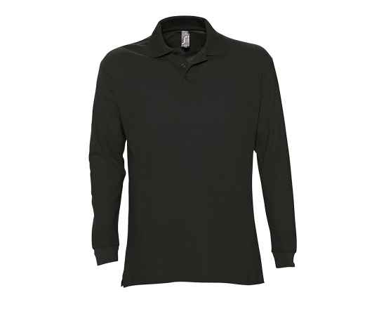 Рубашка поло мужская с длинным рукавом STAR, черный, L, 100% хлопок, 170 г/м2, Цвет: Чёрный, Размер: L