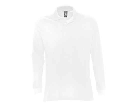 Рубашка поло мужская с длинным рукавом STAR, белый_XXL, 100% х/б, 170г/м2, Цвет: белый, Размер: 2XL